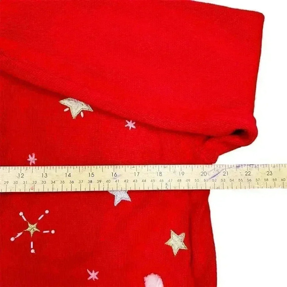Vintage Star Blue Women's Christmas Cardigan Sweater Red Size L - Picture 3 of 6